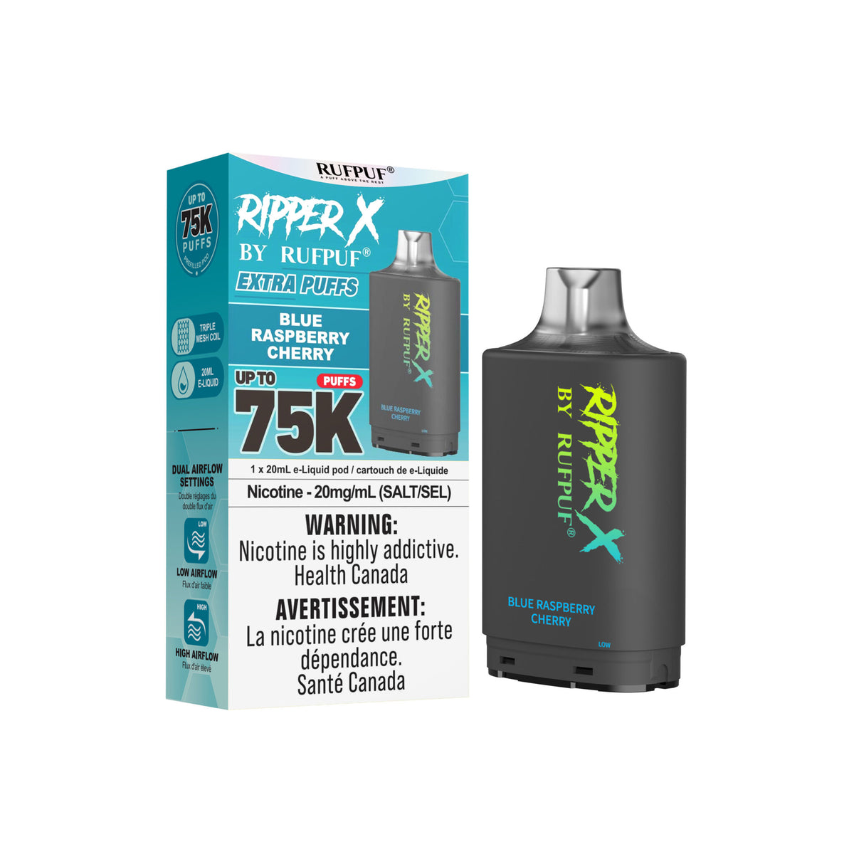 Ripper X 75K - Blue Raspberry Cherry - 20mg