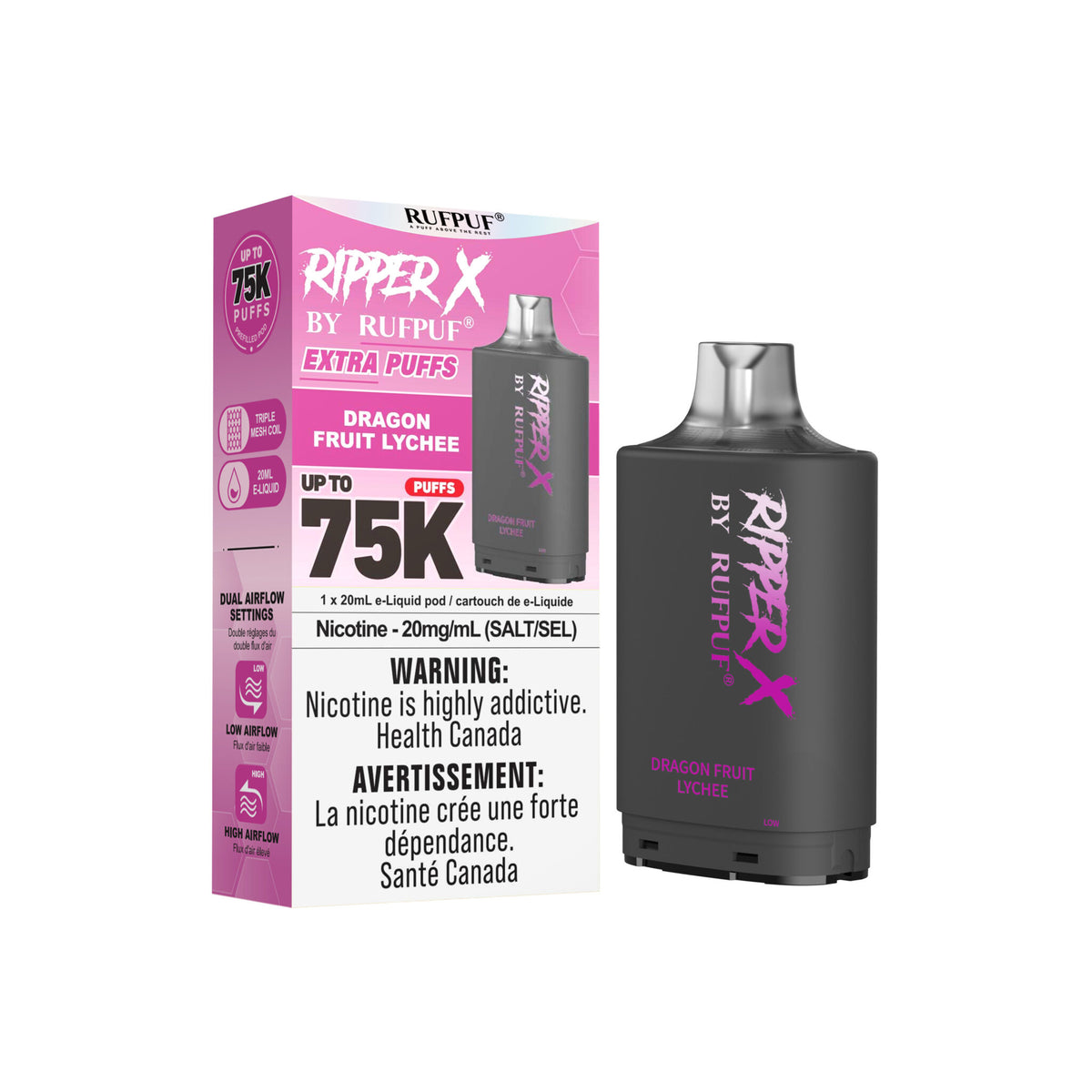 Ripper X 75K - Dragon Fruit Lychee - 20mg