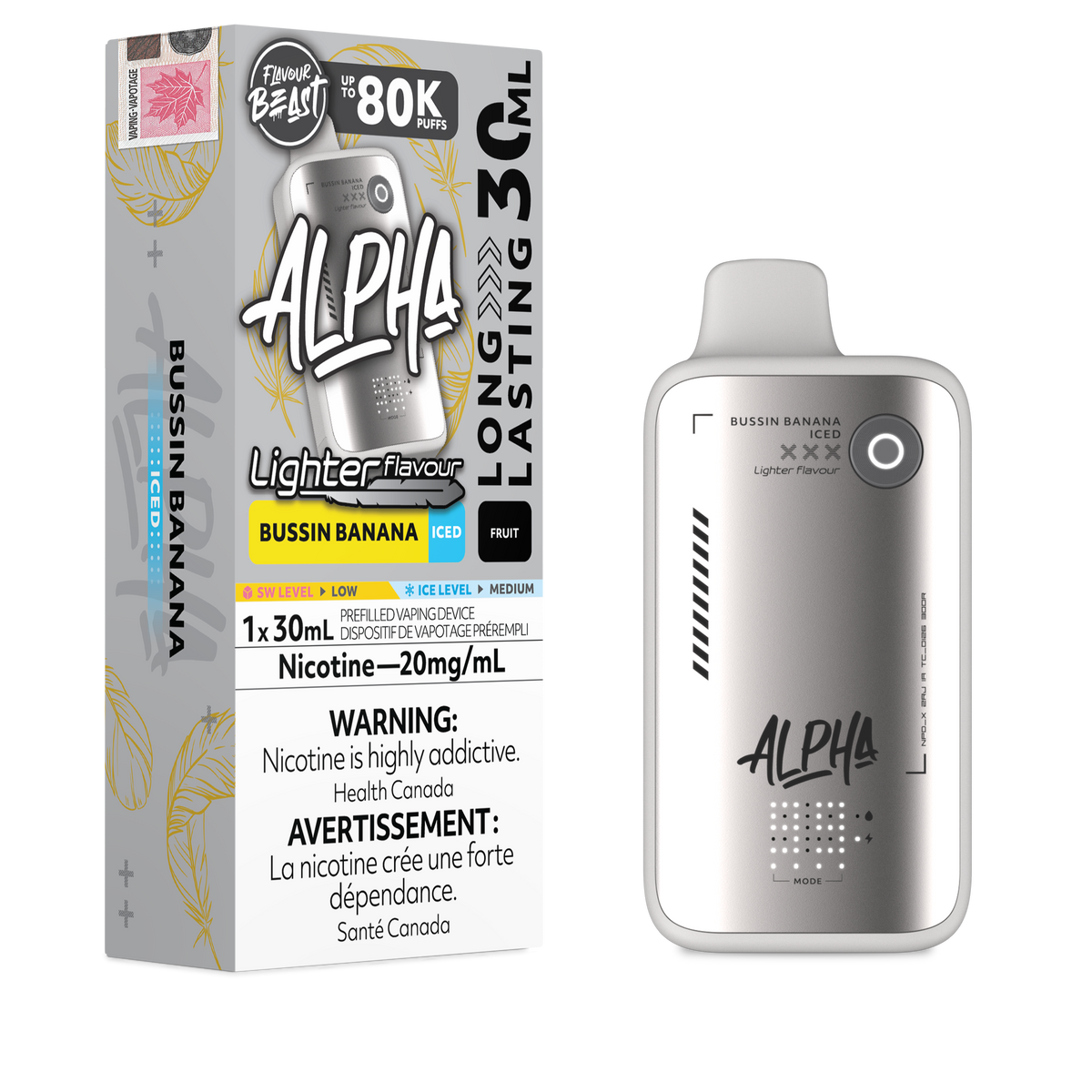 Flavour Beast Alpha Disposable - Light Bussin' Banana - 20mg