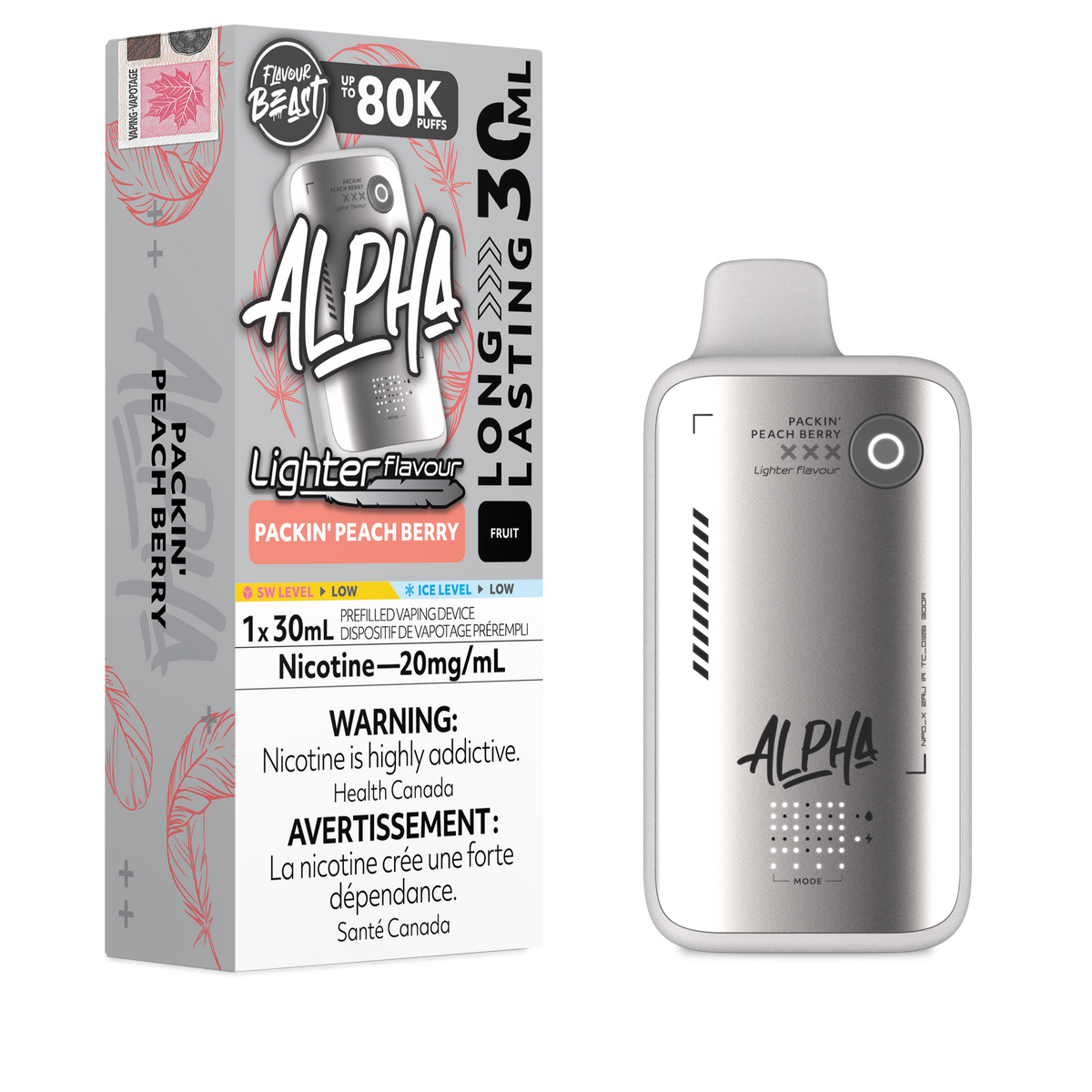 Flavour Beast Alpha Disposable - Light Groovy Grape Passionfruit Iced - 20mg