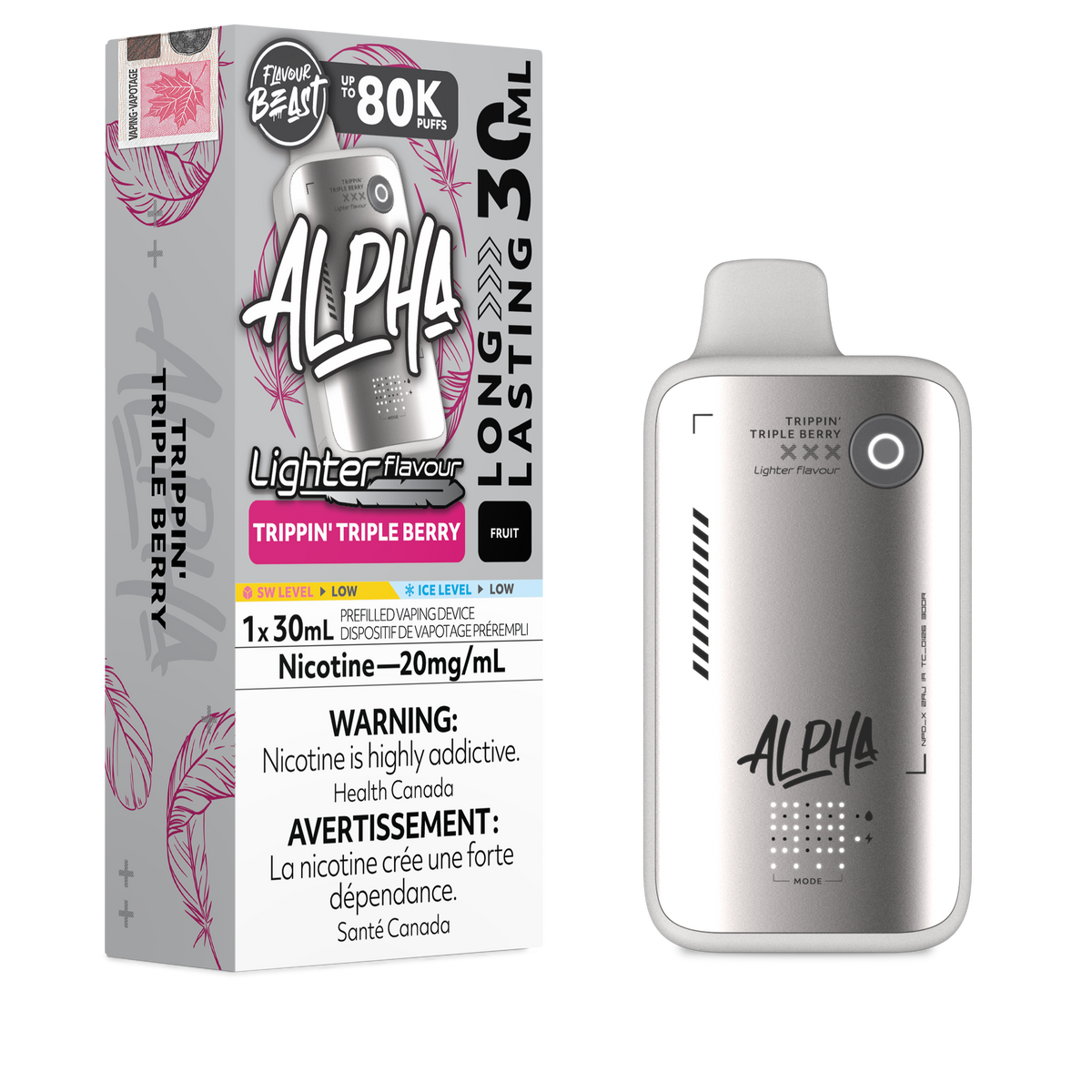 Flavour Beast Alpha Disposable - Light Trippin' Triple Berry - 20mg