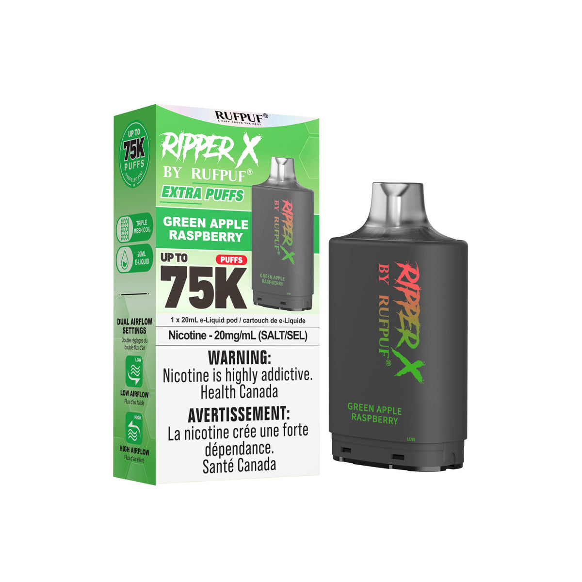 Ripper X 75K - Green Apple Raspberry - 20mg