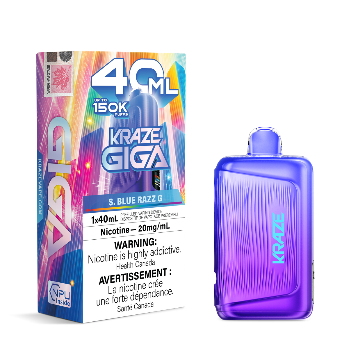 Kraze Giga - S. Blue Razz G - 20mg
