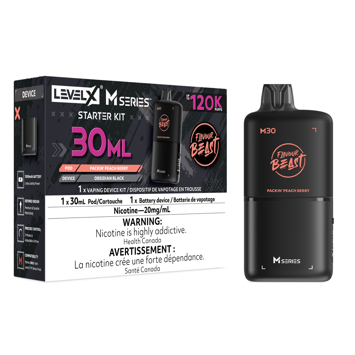 Level X Flavour Beast M Series - Starter Kit - Packin' Peach Berry - 20mg
