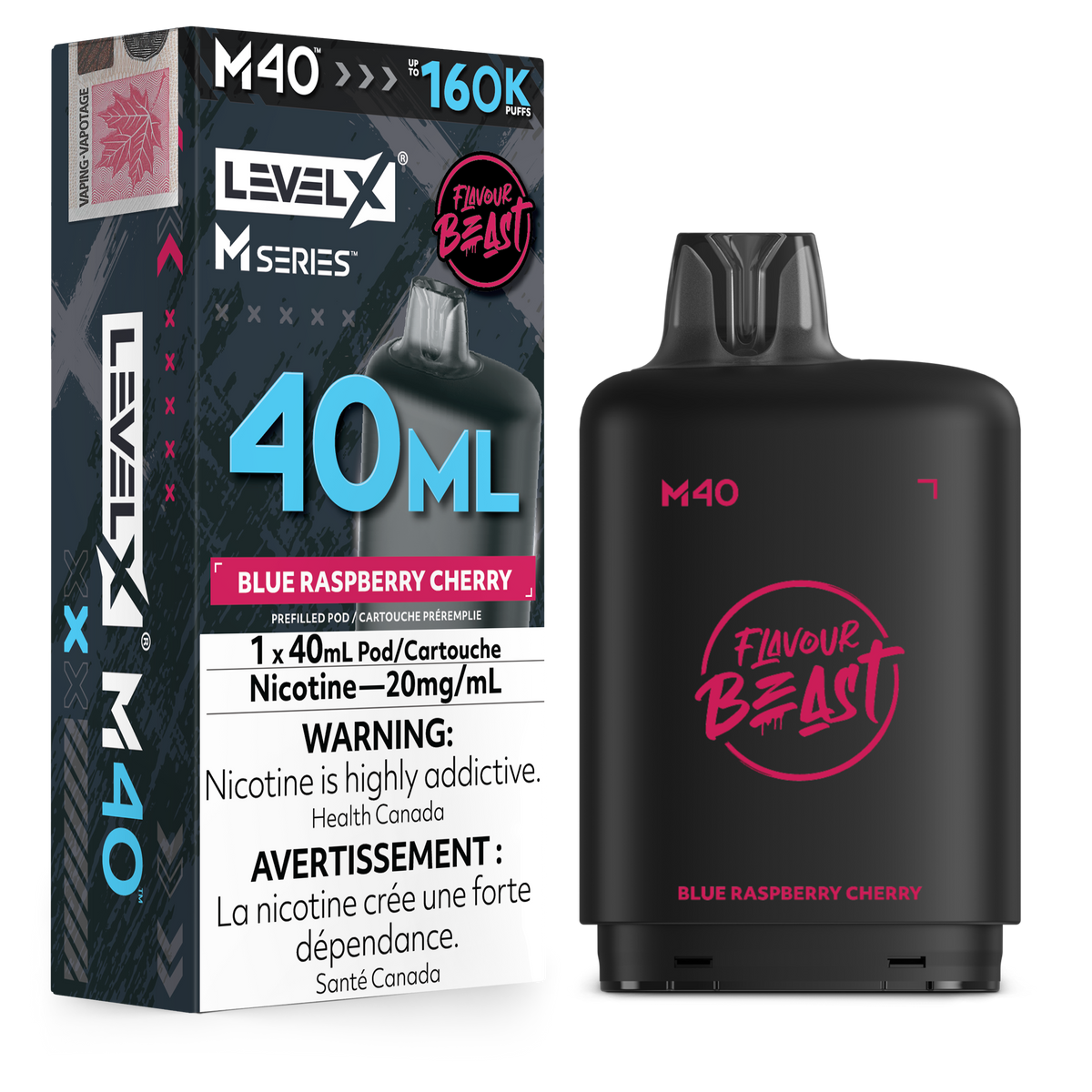 Level X Flavour Beast M Series - 40ml Pod - Blue Raspberry Cherry - 20mg