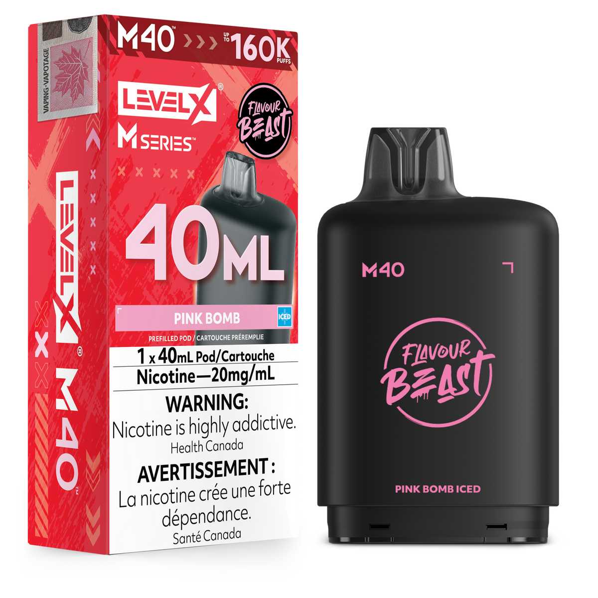 Level X Flavour Beast M Series - 40ml Pod - Pink Bomb - 20mg