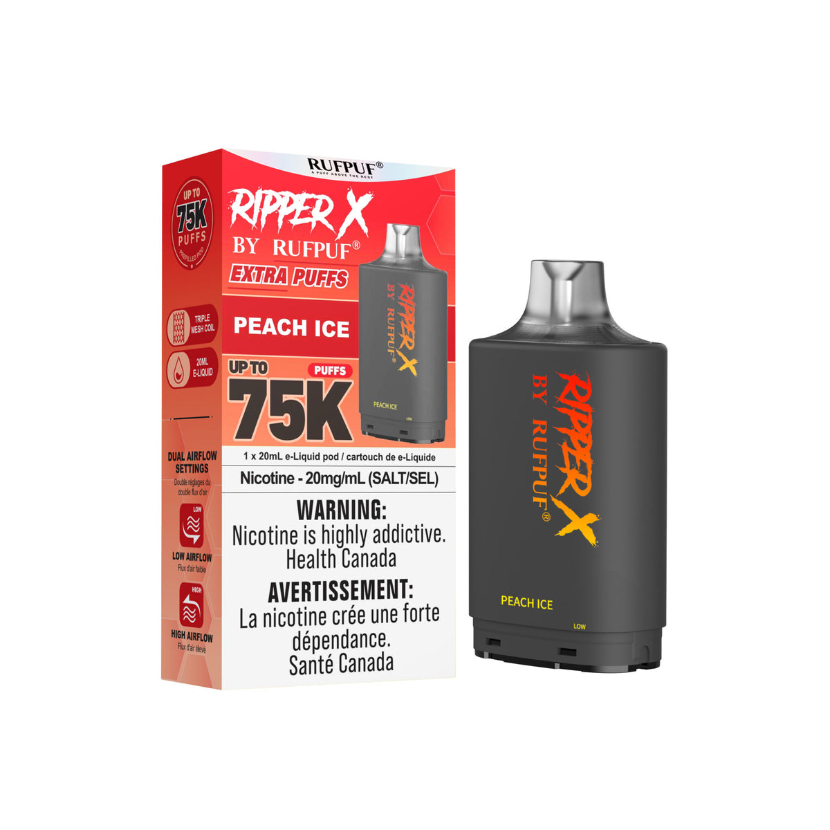 Ripper X 75K - Peach Ice - 20mg