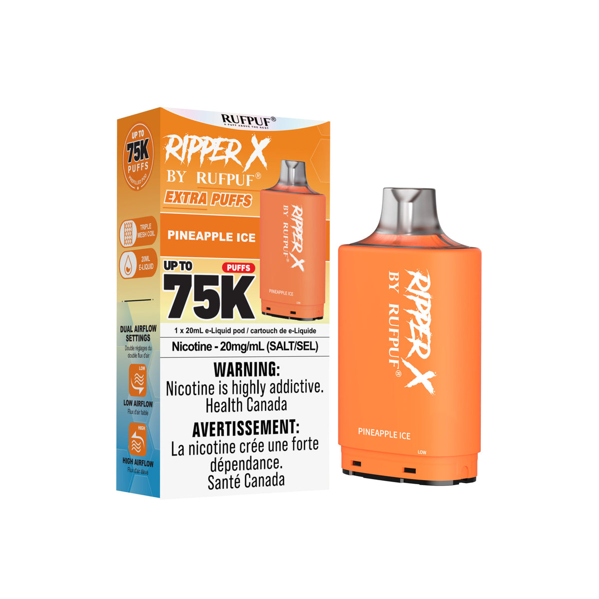 Ripper X 75K - PINEAPPLE ICE - 20mg
