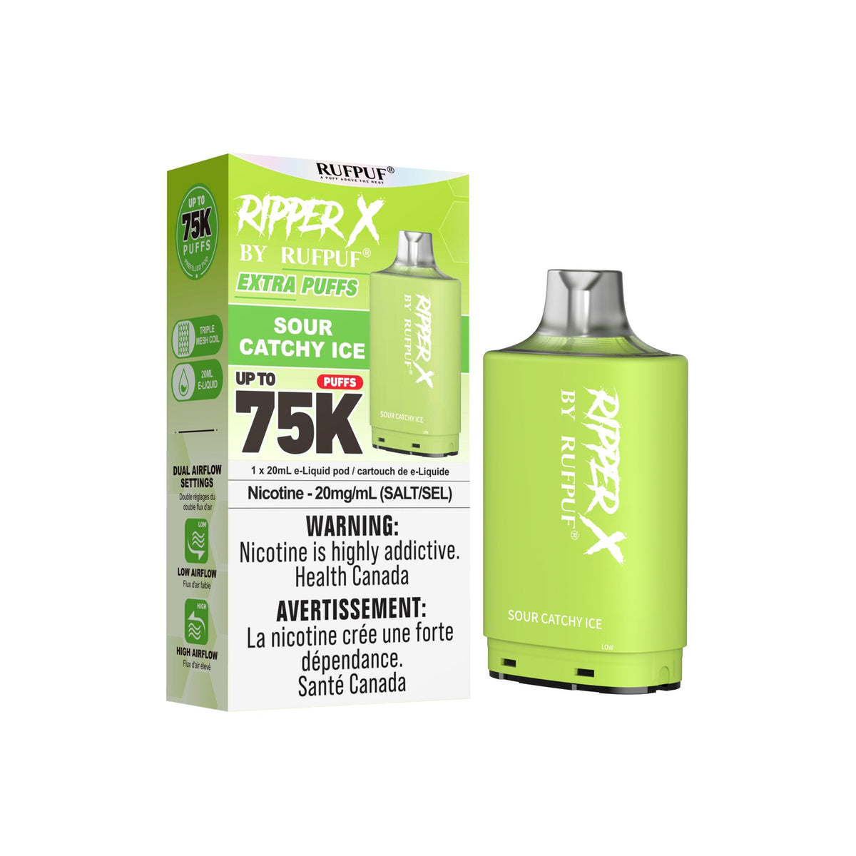 Ripper X 75K - SOUR CATCHY ICE - 20mg