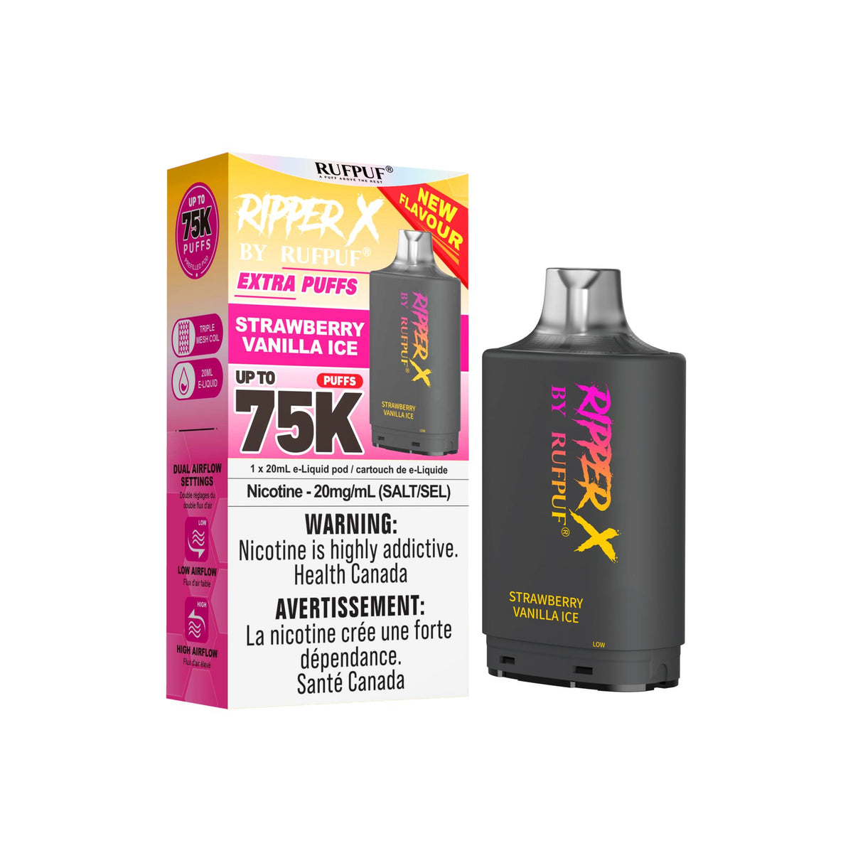 Ripper X 75K - Strawberry Vanilla Ice - 20mg