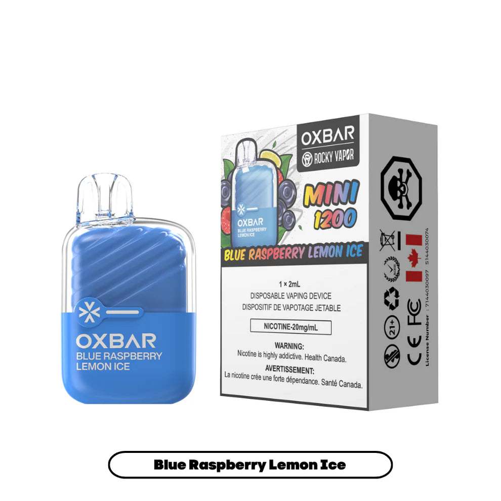 Rocky Vapor Oxbar Mini 1200 - Blue Raspberry Lemon Ice - 20mg