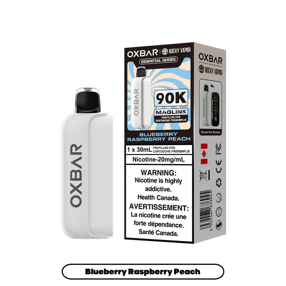 Rocky Vapor Oxbar Maglink Replacement Pod - Essential Series - Blueberry Raspberry Peach - 20mg