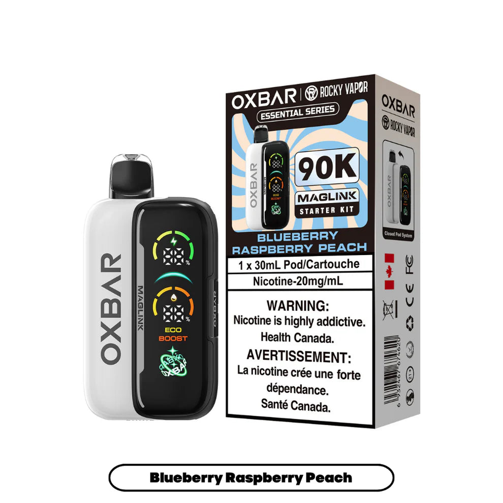 Rocky Vapor Oxbar Maglink - Essential Series - Blueberry Raspberry Peach - 20mg {Starter Kit}