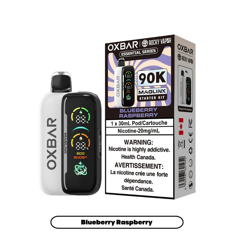 Rocky Vapor Oxbar Maglink - Essential Series - Blueberry Raspberry - 20mg {Starter Kit}