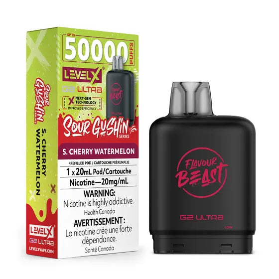 Level X Flavour Beast G2 Ultra - Sour Gushin S. Cherry Watermelon - 20mg