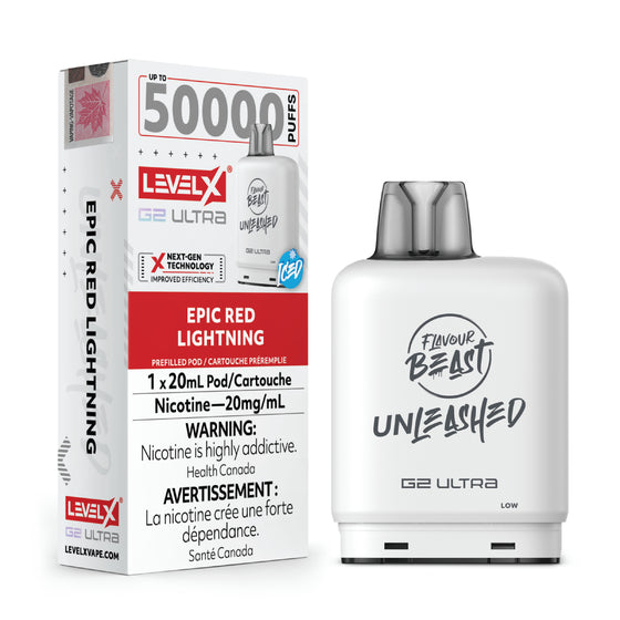 Level X Unleashed G2 Ultra - Epic Red Lightning Iced - 20mg
