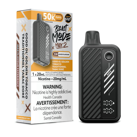 Flavour Beast Beast Mode Max 2 Disposable - Good Ol' Golden Tobacco - 20mg