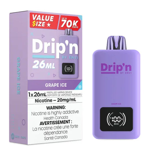 Drip'n by Envi 26ML Disposable - Grape Ice - 20mg