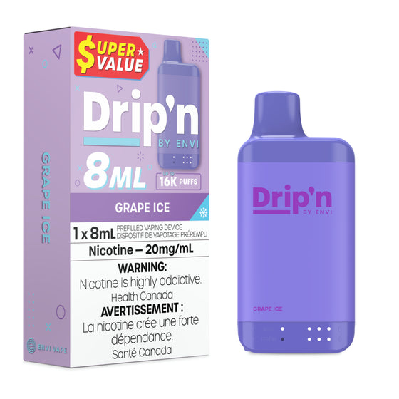 Drip'n by Envi 8mL Disposable - Grape Ice - 20mg