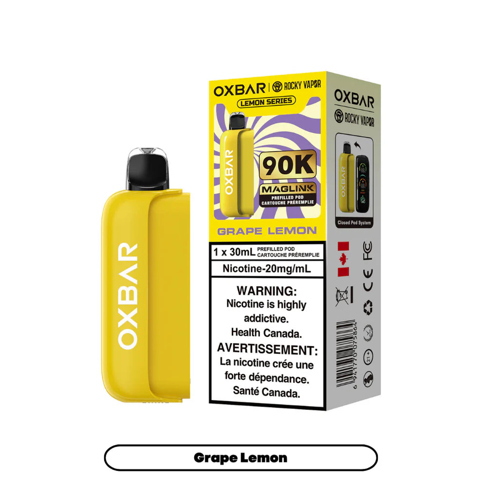 Rocky Vapor Oxbar Maglink Replacement Pod - Lemon Series - Grape Lemon - 20mg