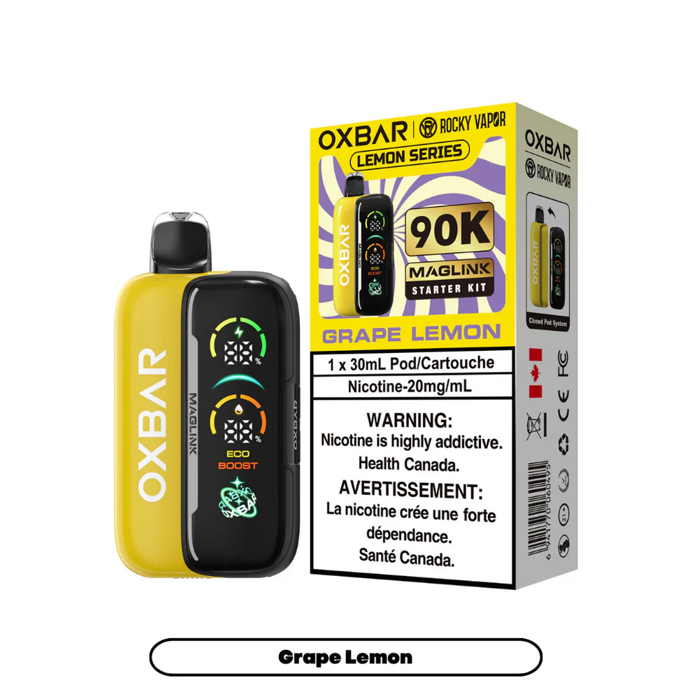 Rocky Vapor Oxbar Maglink - Lemon Series - Grape Lemon {Starter Kit}