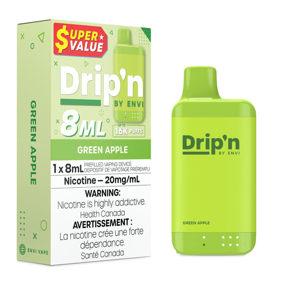 Drip'n by Envi 8mL Disposable - Green Apple - 20mg