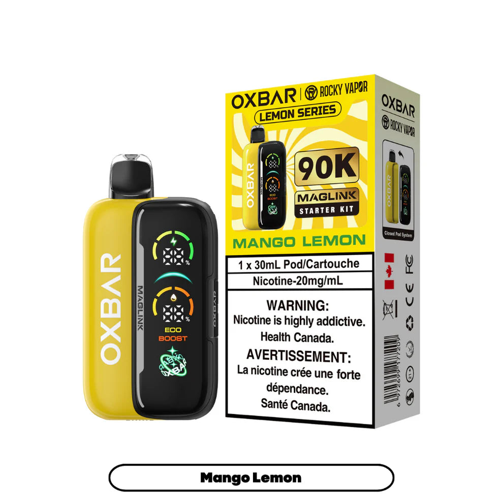 Rocky Vapor Oxbar Maglink - Lemon Series - Mango Lemon - 20mg {Starter Kit}