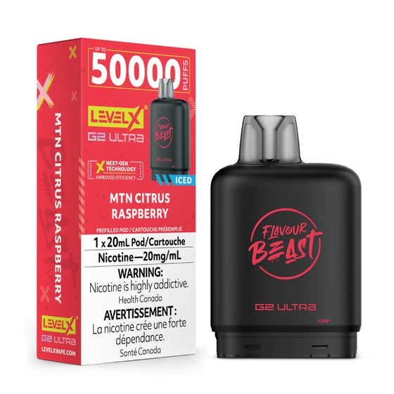 Level X Flavour Beast G2 Ultra - MTN Citrus Raspberry Iced - 20mg