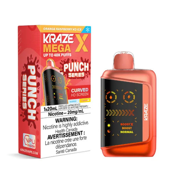 Kraze Mega X - Orange Raspberry KO Ice - 20mg