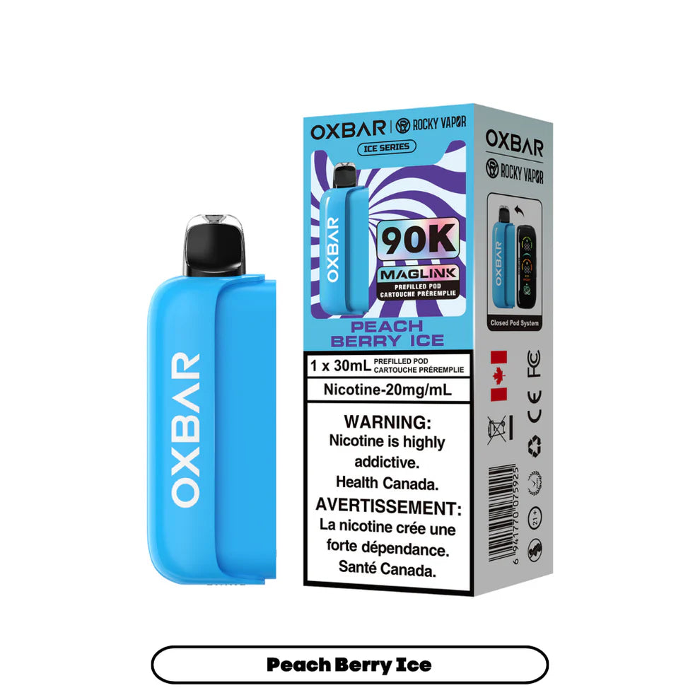 Rocky Vapor Oxbar Maglink Replacement Pod - Ice Series - Peach Berry Ice - 20mg