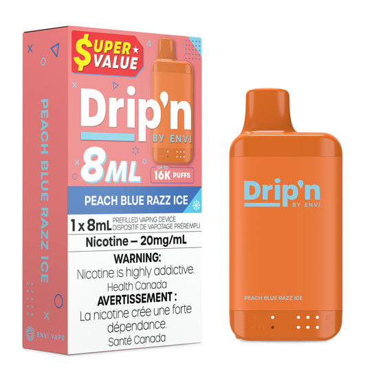 Drip'n by Envi 8mL Disposable - Peach Blue Razz Ice - 20mg