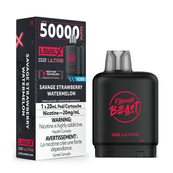 Level X Flavour Beast G2 Ultra - Savage Strawberry Watermelon Iced - 20mg