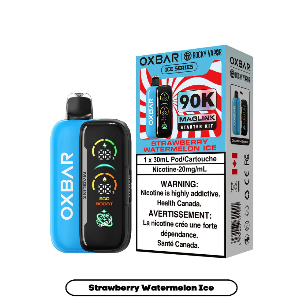 Rocky Vapor Oxbar Maglink - Ice Series - Strawberry Watermelon Ice - 20mg {Starter Kit}