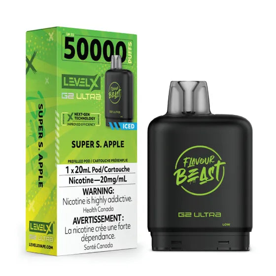 Level X Flavour Beast G2 Ultra -Super S. Apple Iced - 20mg