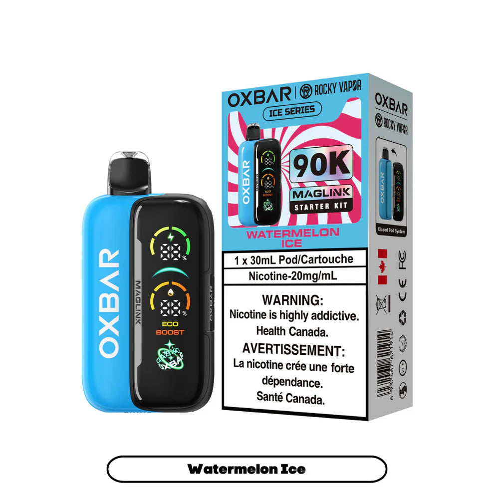 Rocky Vapor Oxbar Maglink - Ice Series - Watermelon Ice - 20mg {Starter Kit}