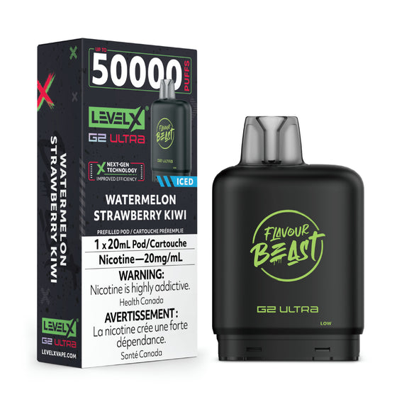 Level X Flavour Beast G2 Ultra - Watermelon Strawberry Kiwi Iced - 20mg