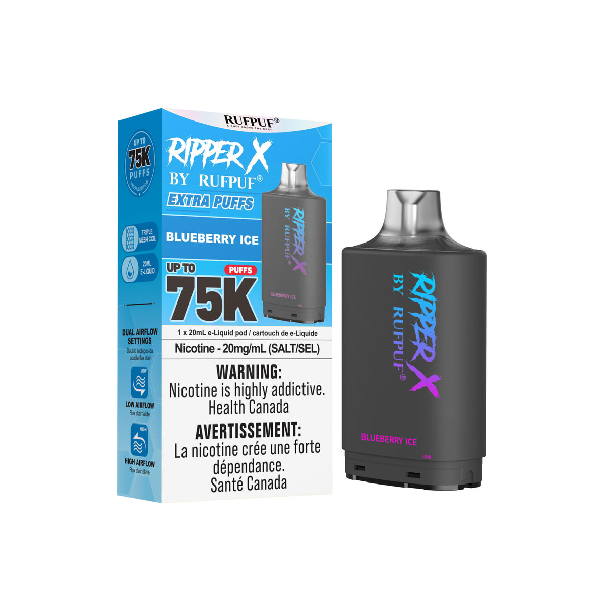 Ripper X 75K - Blueberry Ice - 20mg