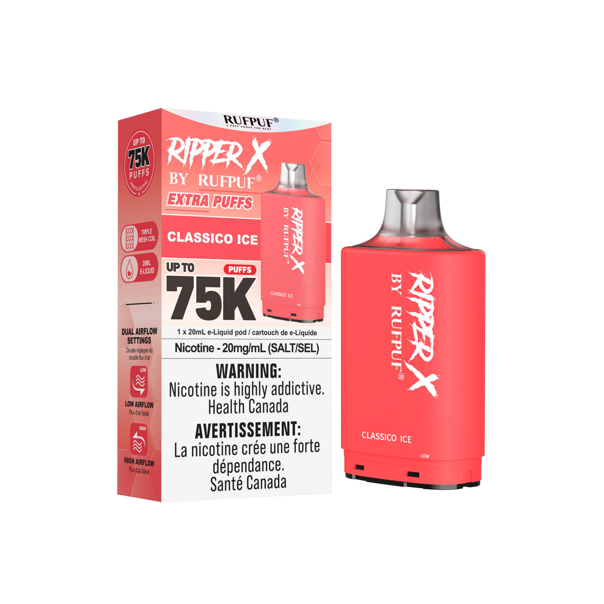 Ripper X 75K - CLASSICO ICE - 20mg