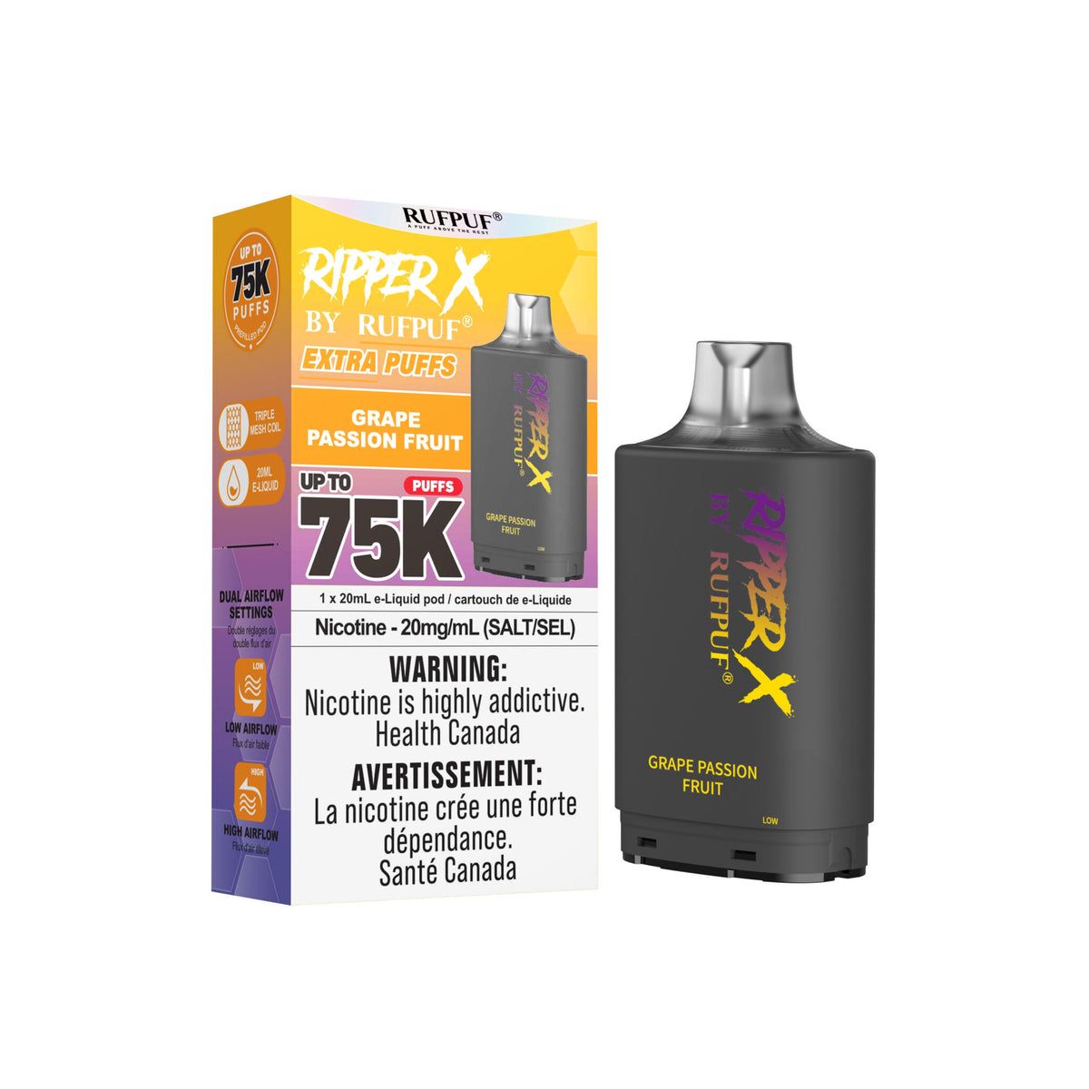 Ripper X 75K - Grape Passion Fruit - 20mg