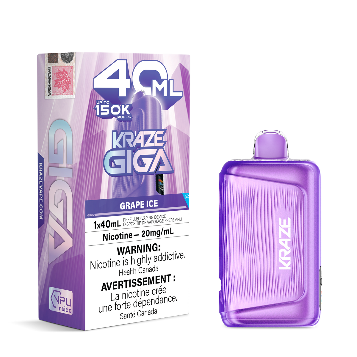 Kraze Giga - Grape Ice - 20mg