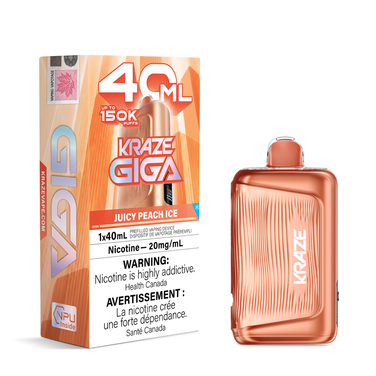 Kraze Giga - Juicy Peach Ice - 20mg