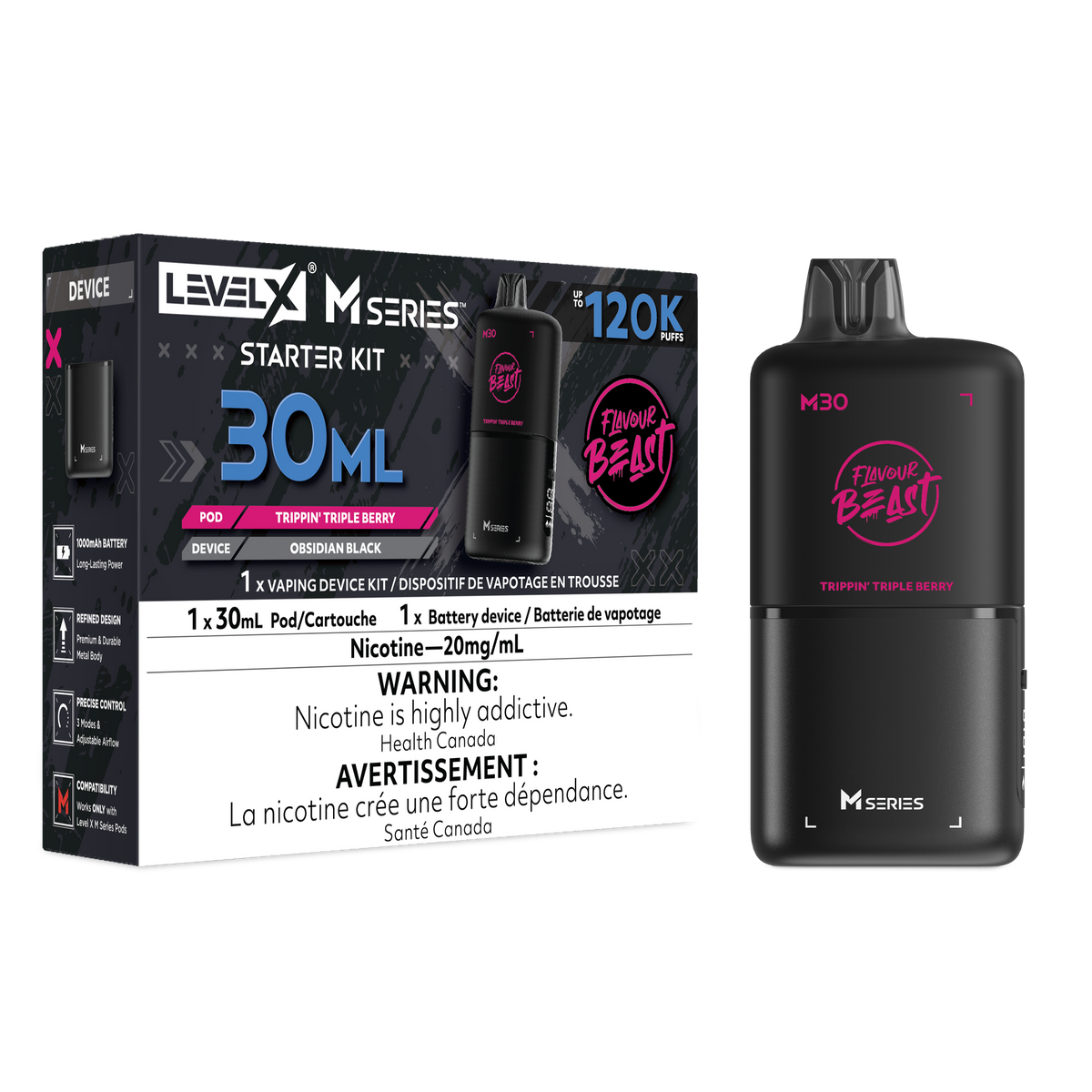 Level X Flavour Beast M Series - Starter Kit - Trippin' Triple Berry - 20mg