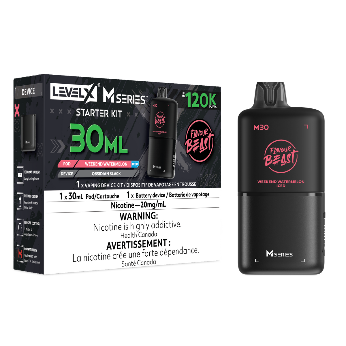 Level X Flavour Beast M Series - Starter Kit - Weekend Watermelon - 20mg