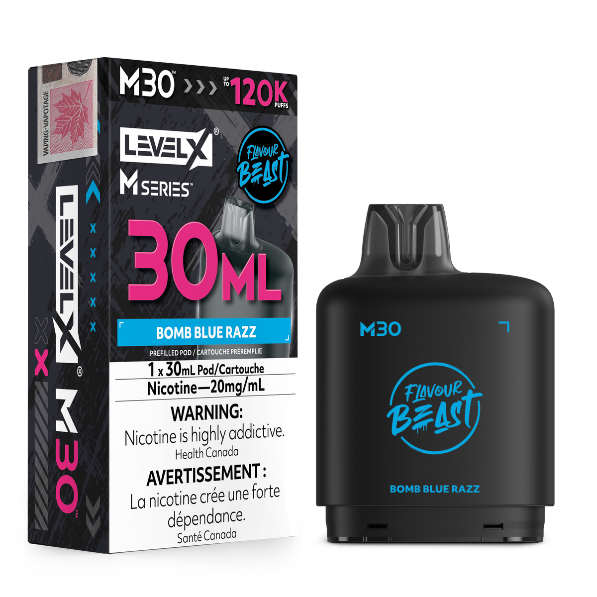 Level X Flavour Beast M Series - 30ml Pod - Bomb Blue Razz - 20mg