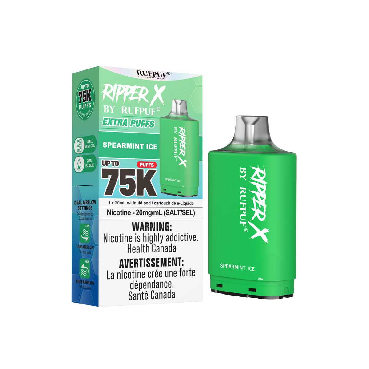 Ripper X 75K - SPEARMINT ICE - 20mg