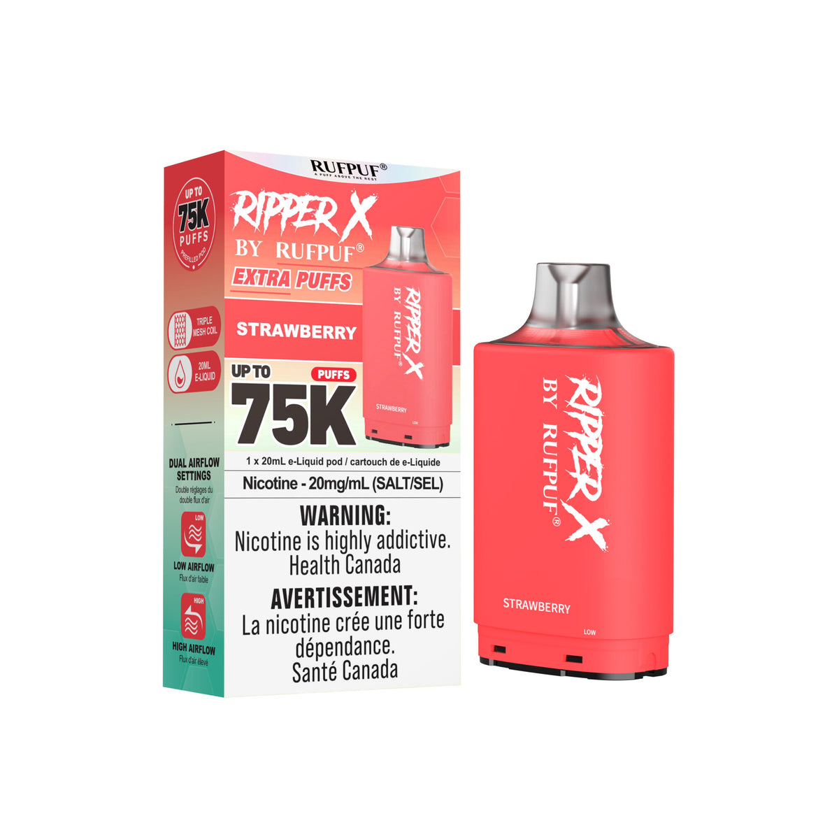 Ripper X 75K - Strawberry - 20mg