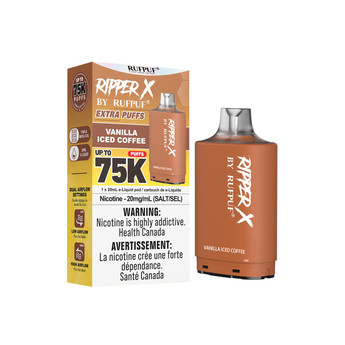 Ripper X 75K - Vanilla Iced Coffee - 20mg