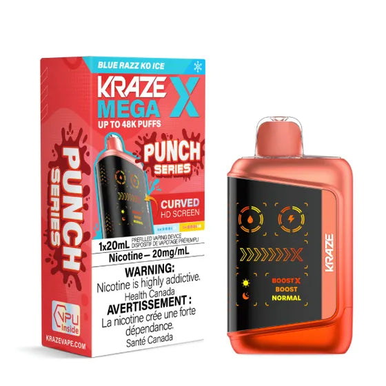 Kraze Mega X - Blue Razz KO Ice - 20mg