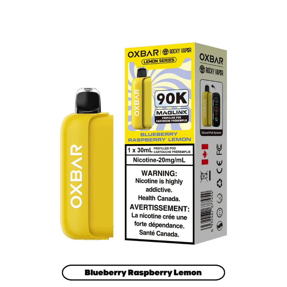 Rocky Vapor Oxbar Maglink Replacement Pod- Lemon Series - Blueberry Raspberry Lemon - 20mg