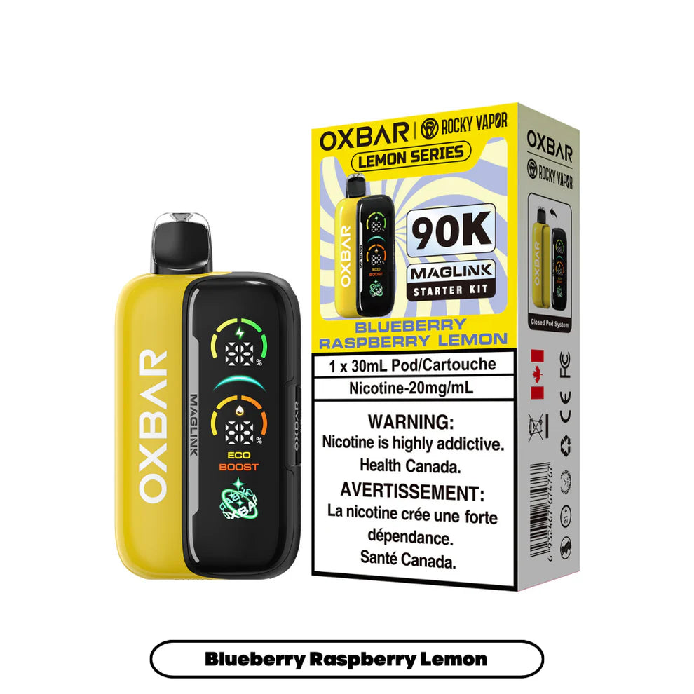 Rocky Vapor Oxbar Maglink - Lemon Series - Blueberry Raspberry Lemon - 20mg {Starter Kit}